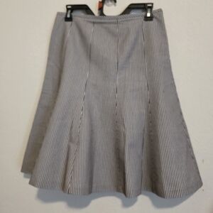 VTG Petite Sophisticate Skirt Striped Lined Flare Academia Women's 6P
